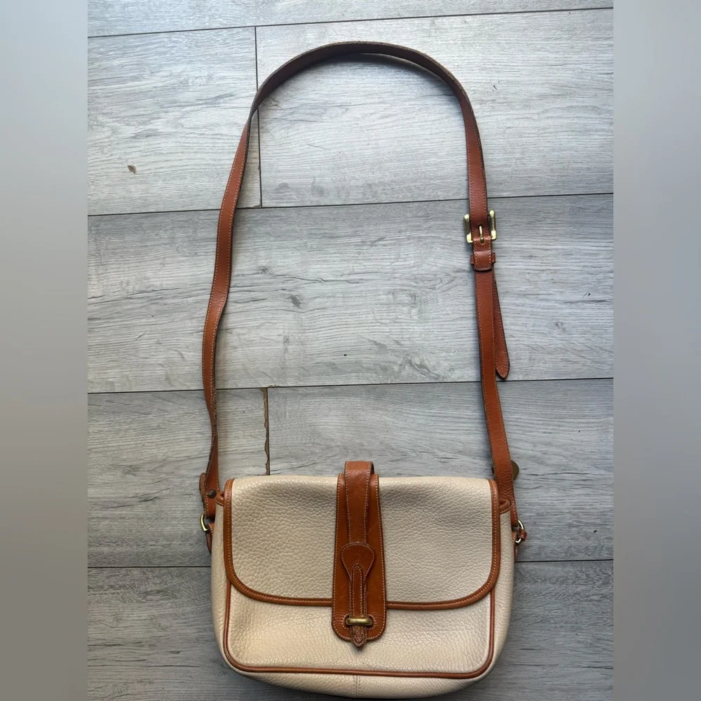 Dooney & Bourke Vintage Crossbody Leather-Trim Beige - Picture 3 of 9